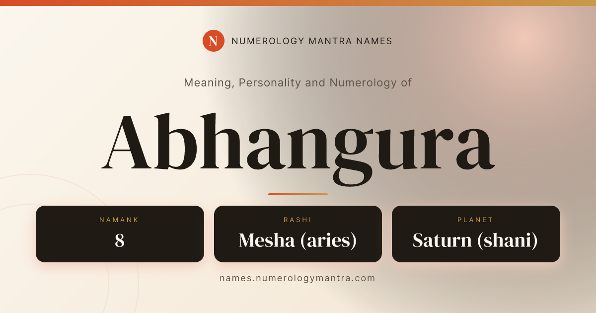 Abhangura name meaning, Namank calculation, and Vedic profile share card