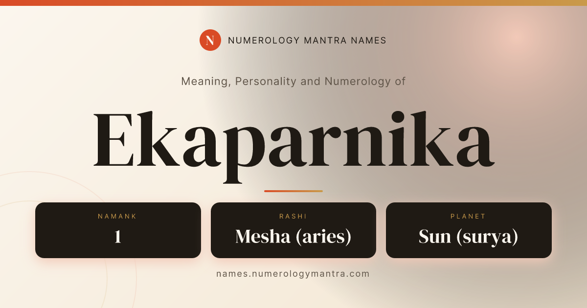 Ekaparnika name meaning, Namank calculation, and Vedic profile share card